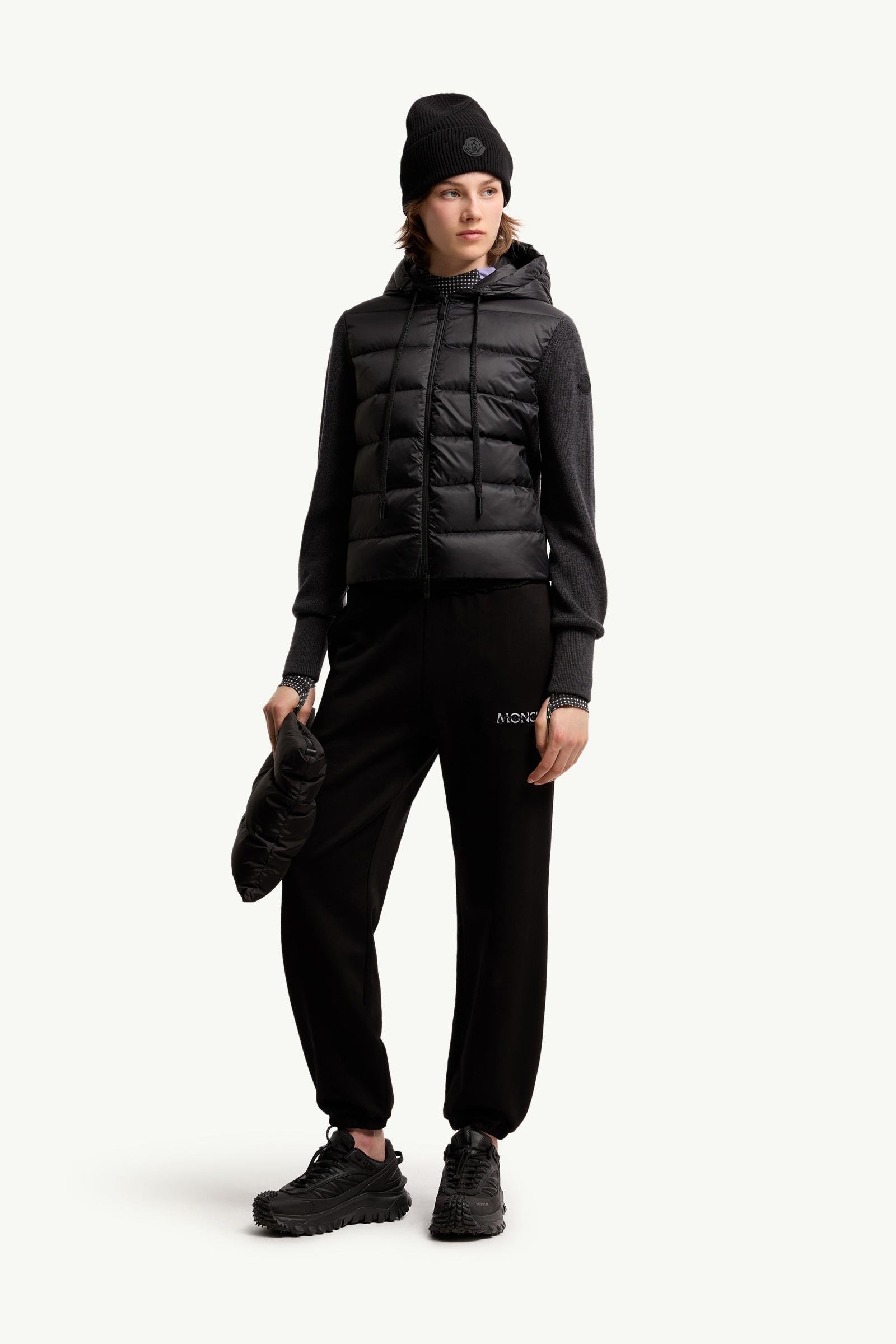 Wool Hooded Padded Zip-Up Cardigan