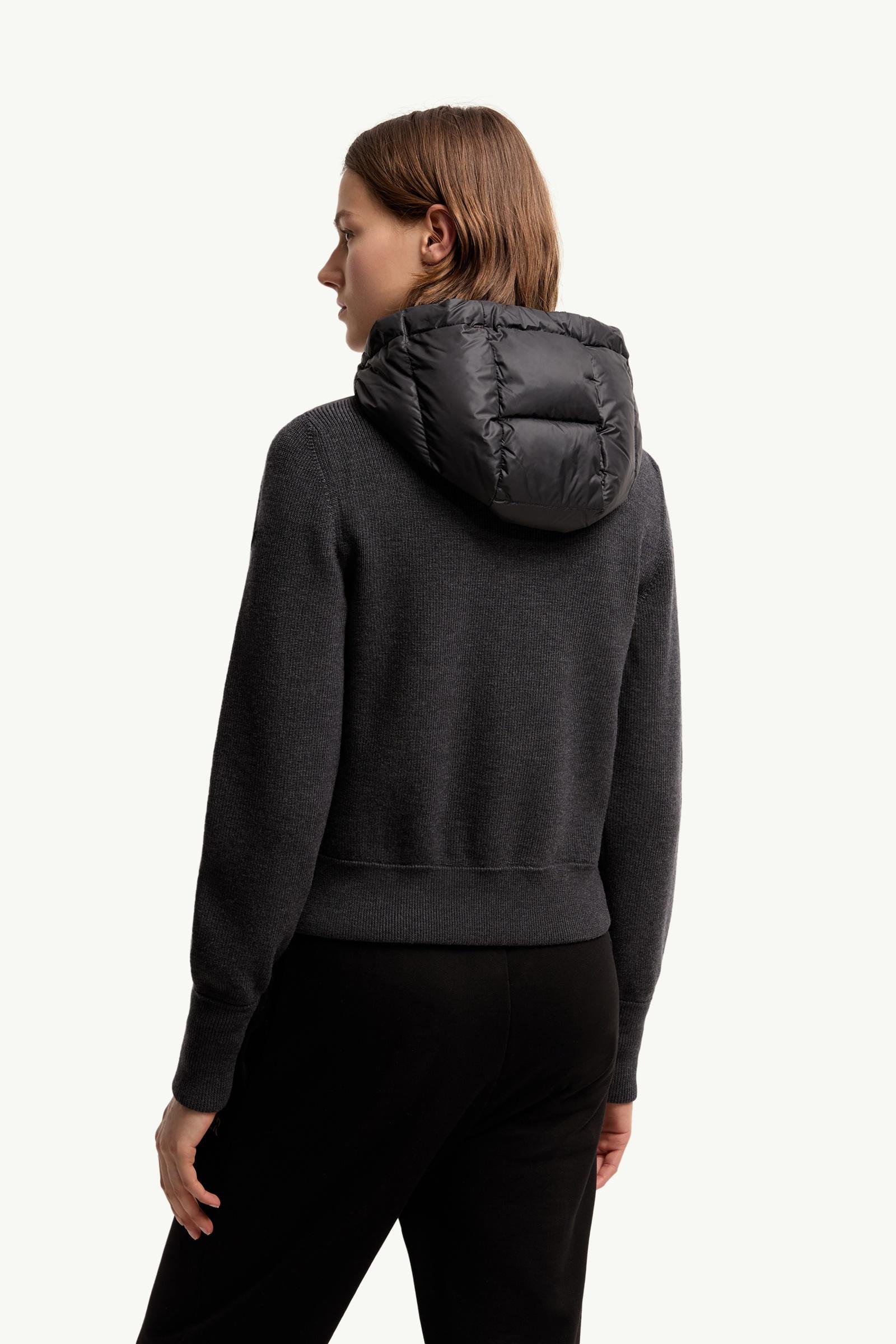 Wool Hooded Padded Zip-Up Cardigan - 图片 5