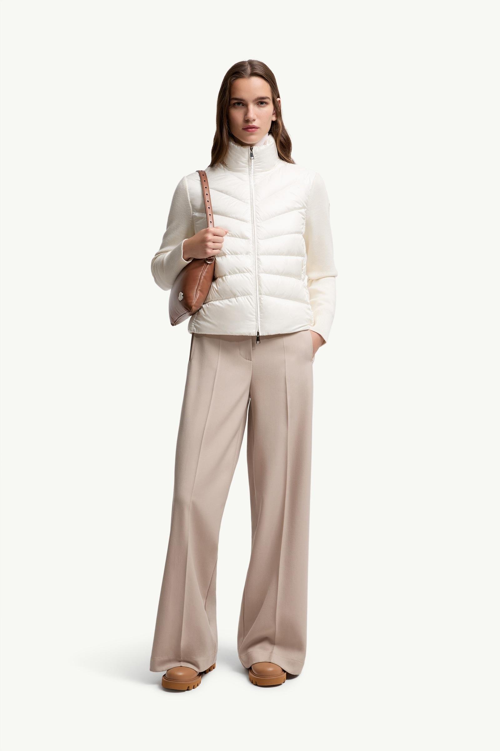 Padded Wool Zip-Up Cardigan
