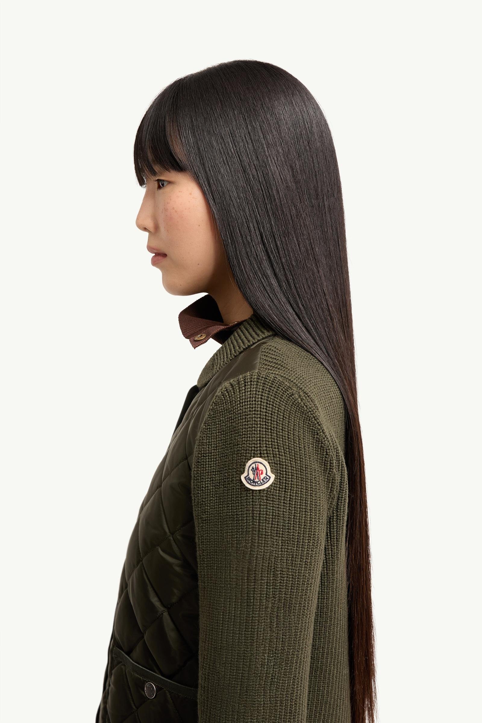 Alternative view of Diamond Quilted Padded Wool Cardigan