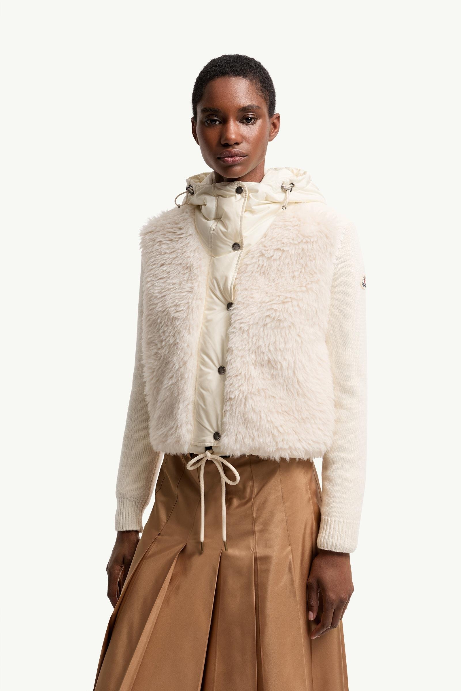 Wool & Cashmere Blend Padded Zip-Up Cardigan - 图片 4