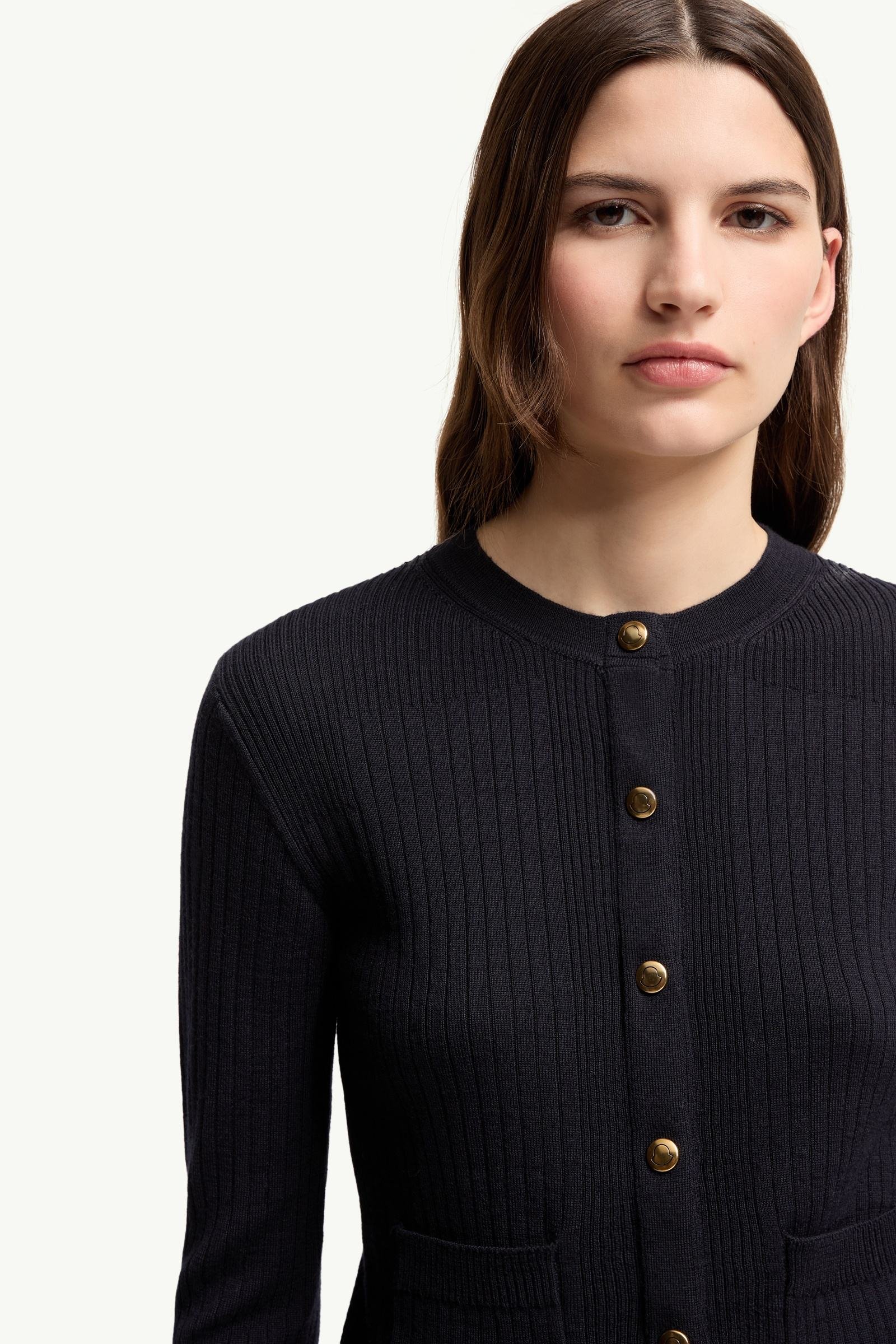 Leather Logo Wool Blend Cardigan - 图片 6
