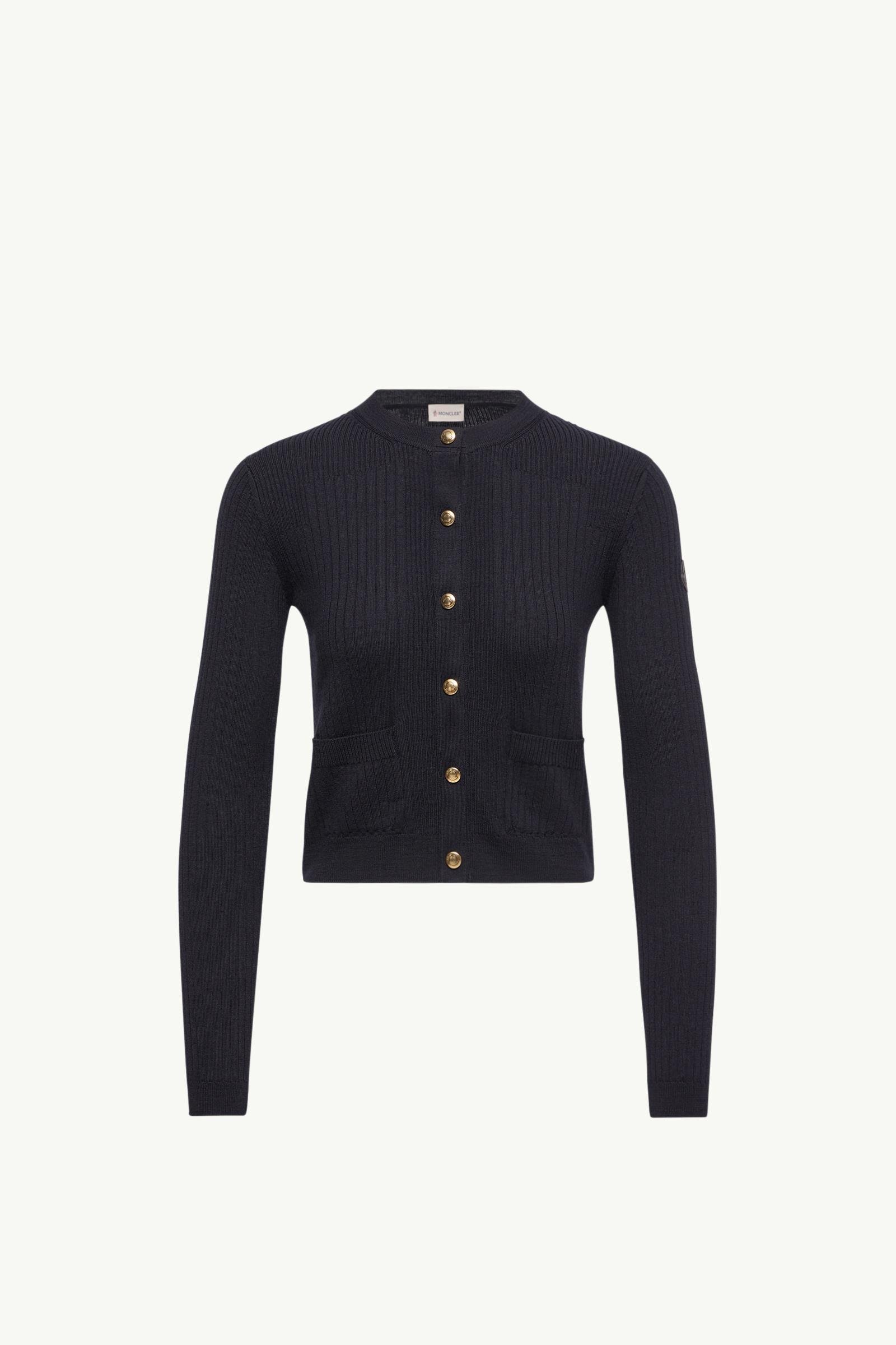 Leather Logo Wool Blend Cardigan - 图片 3