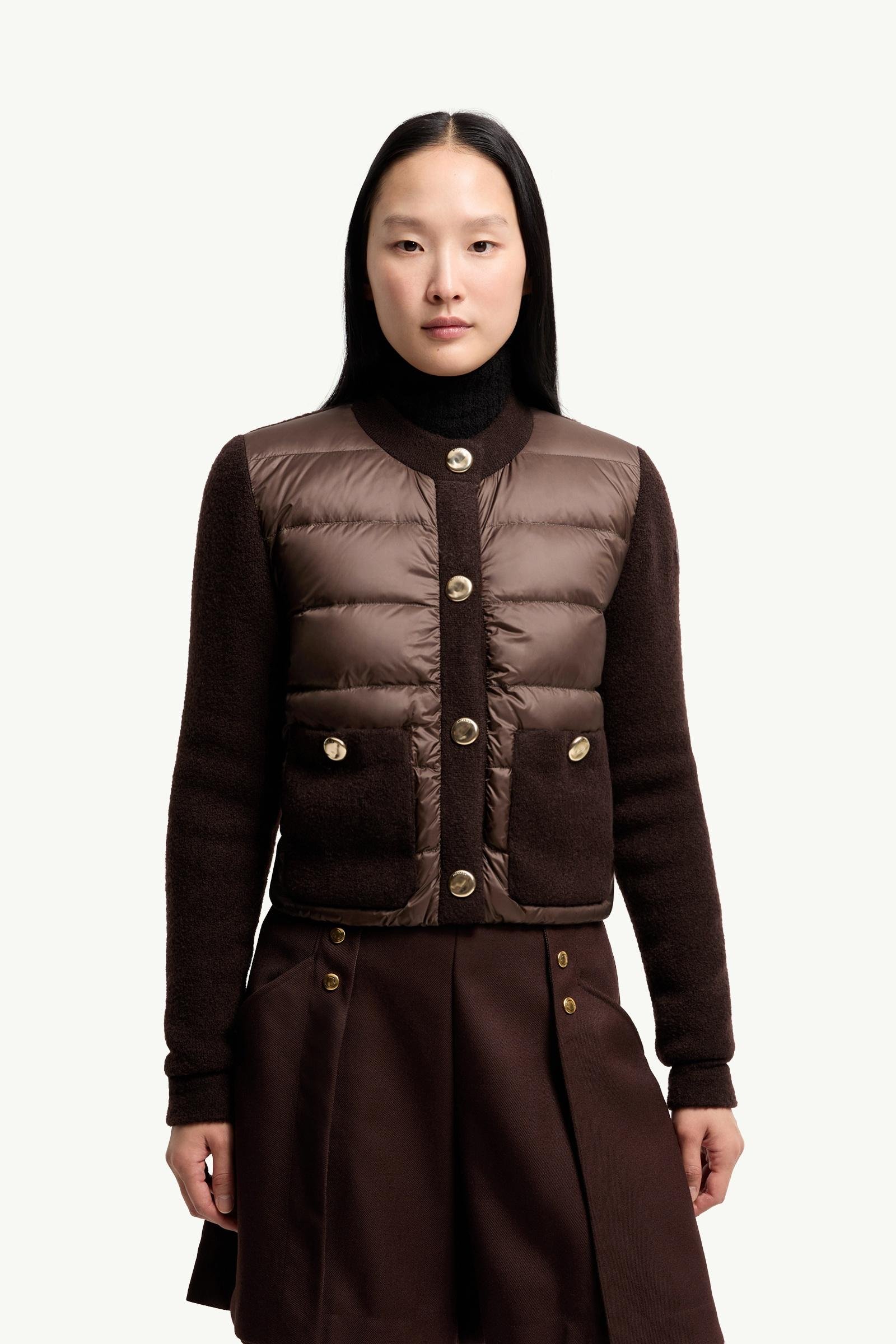 Bouclé Wool Blend Padded Cardigan - 图片 4