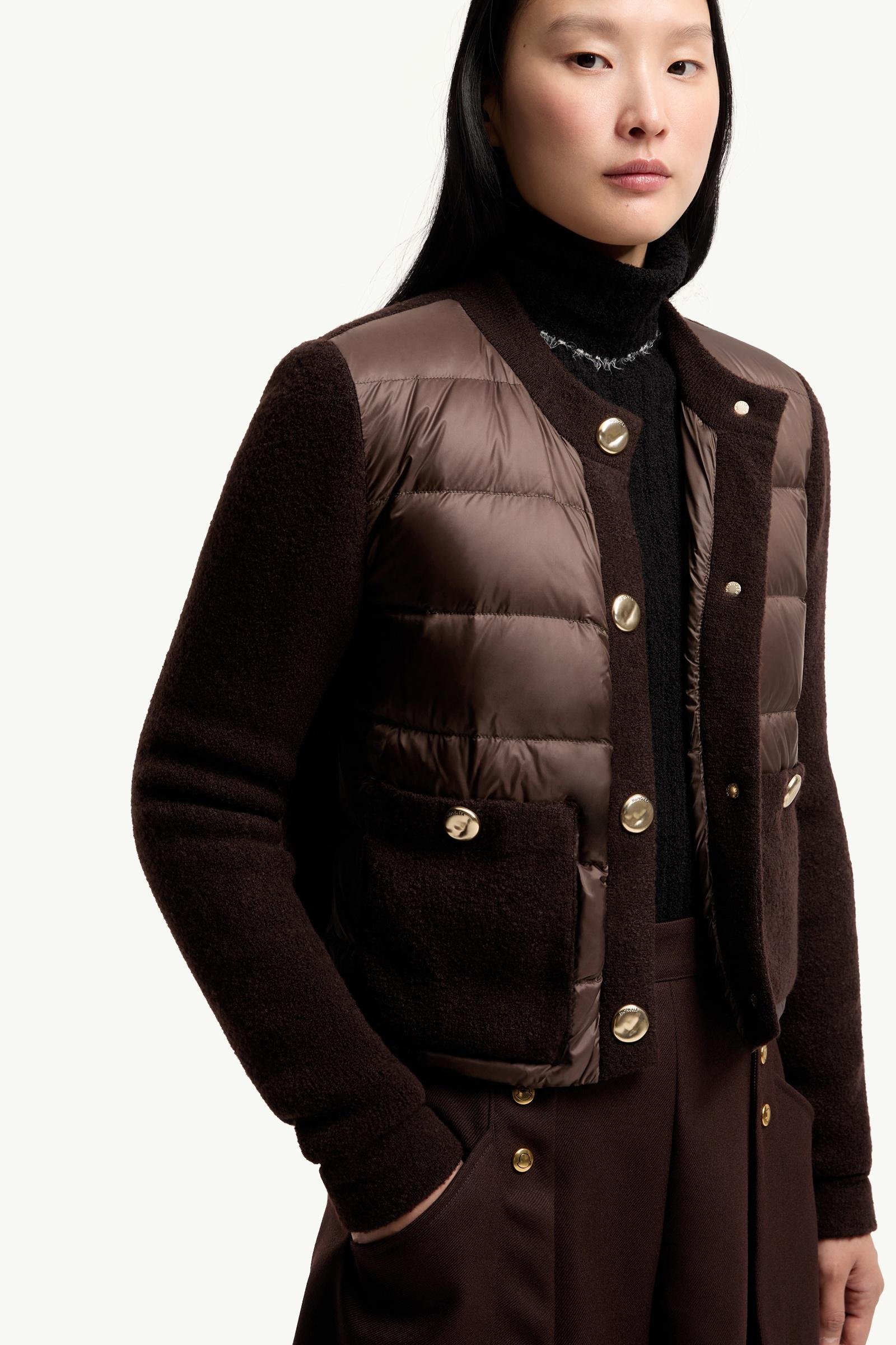 Bouclé Wool Blend Padded Cardigan - 图片 6
