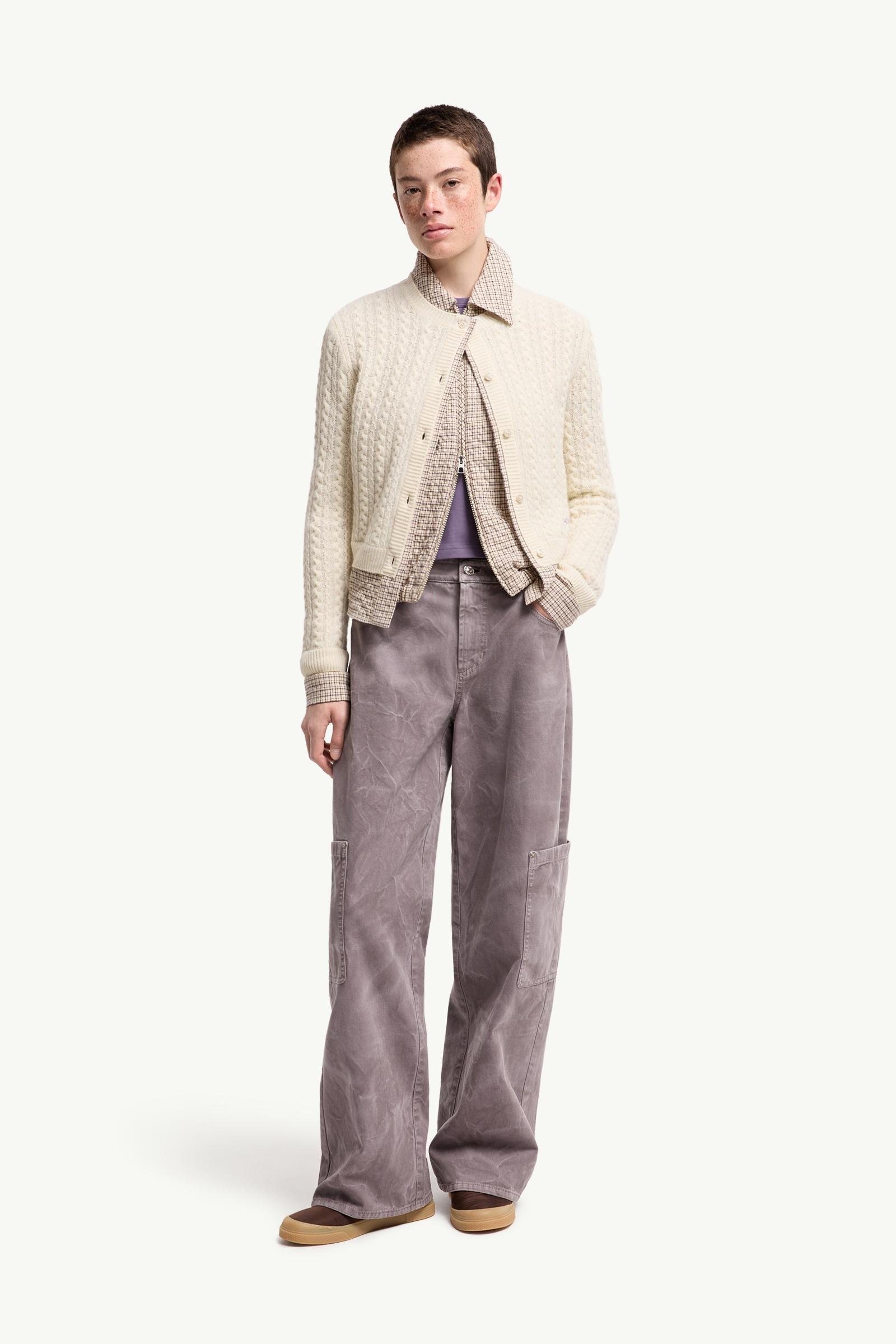 Cable Knit Wool & Cashmere Blend Cardigan