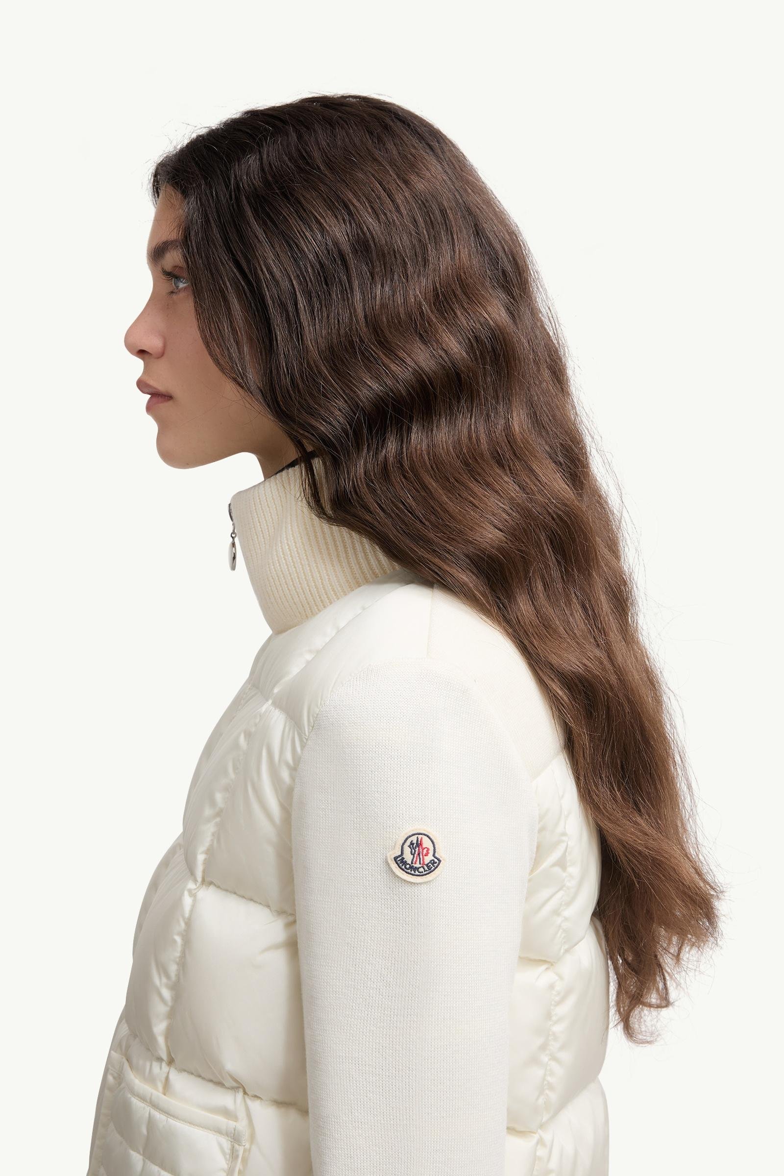 Alternative view of Square-Quilted Padded Wool Zip-Up Cardigan
