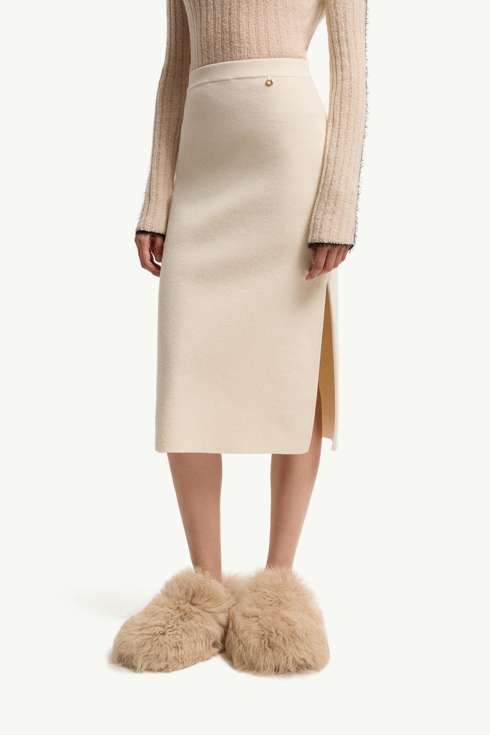 Wool & Cashmere Blend Midi Skirt - 图片 4