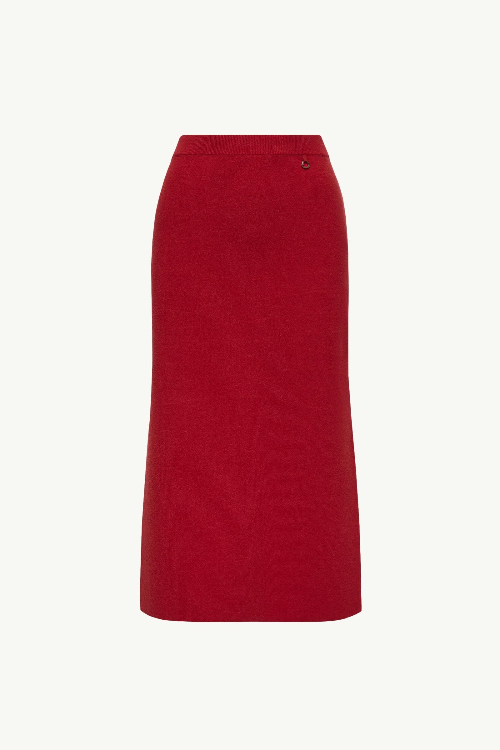 Wool & Cashmere Blend Midi Skirt - 图片 3