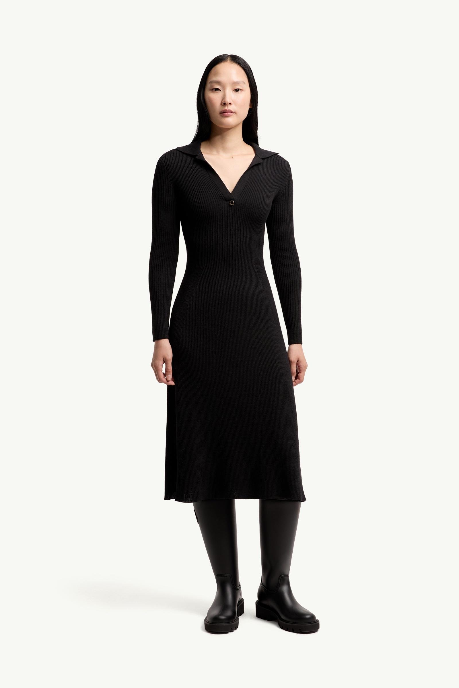 Wool Blend Knee-Length Polo Dress - 图片 4