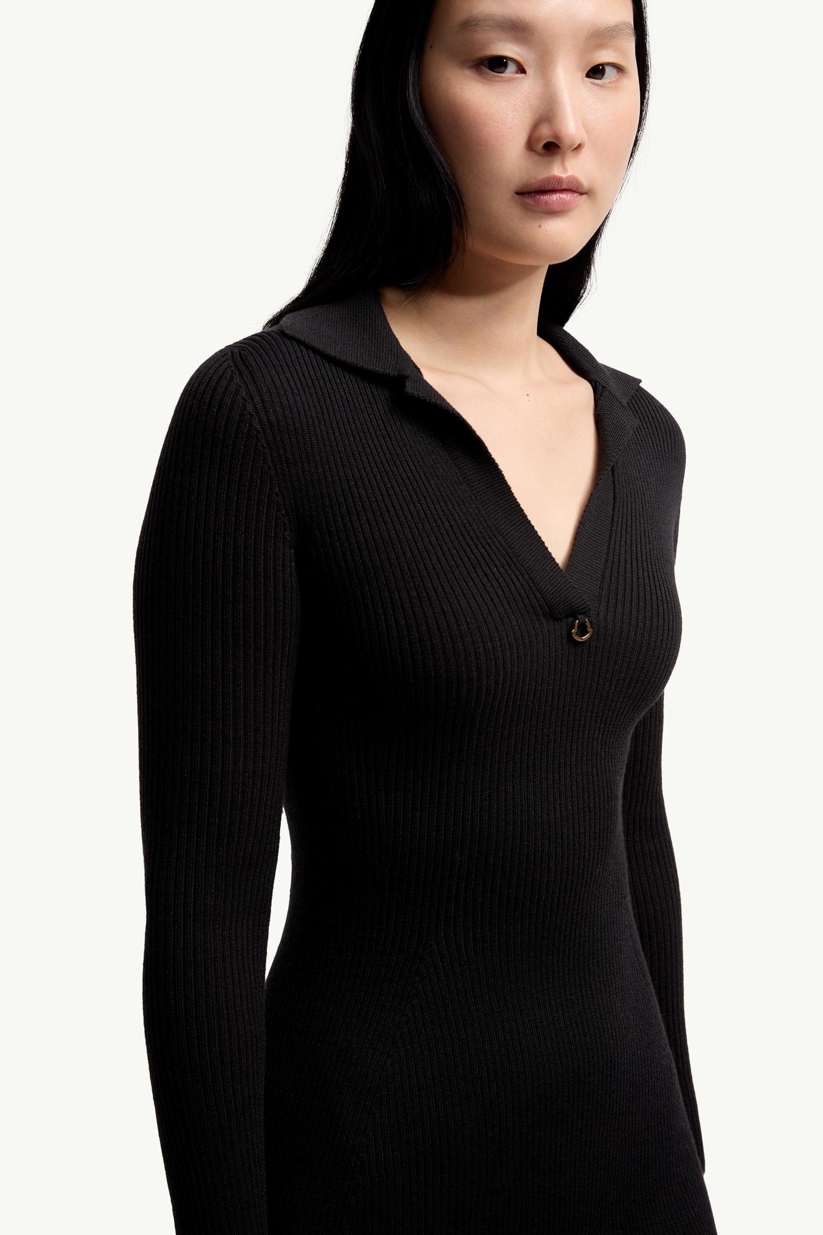 Wool Blend Knee-Length Polo Dress - 图片 6