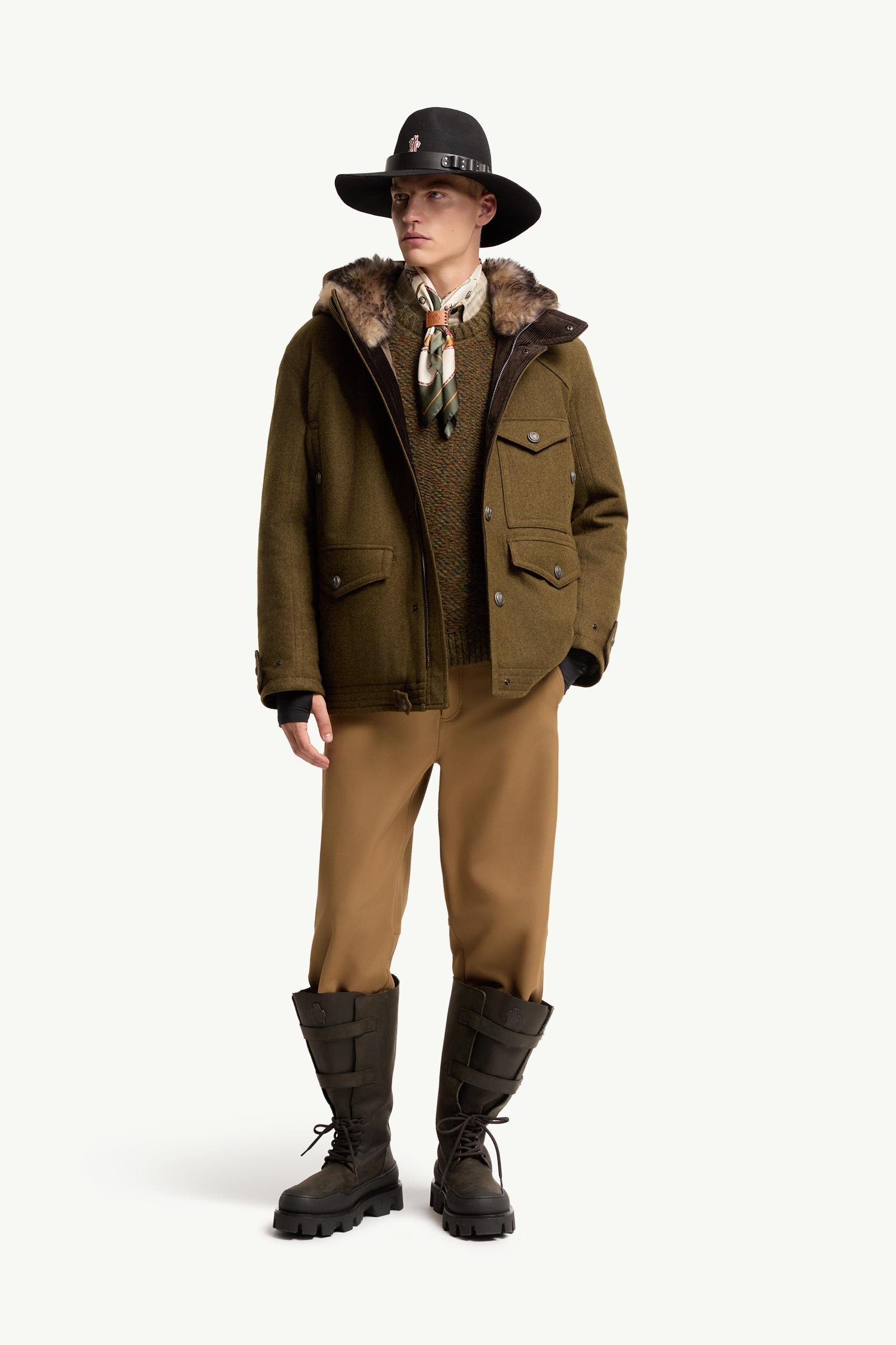 Cooper Hooded Shearling-Trimmed Padded Mid-Length Jacket