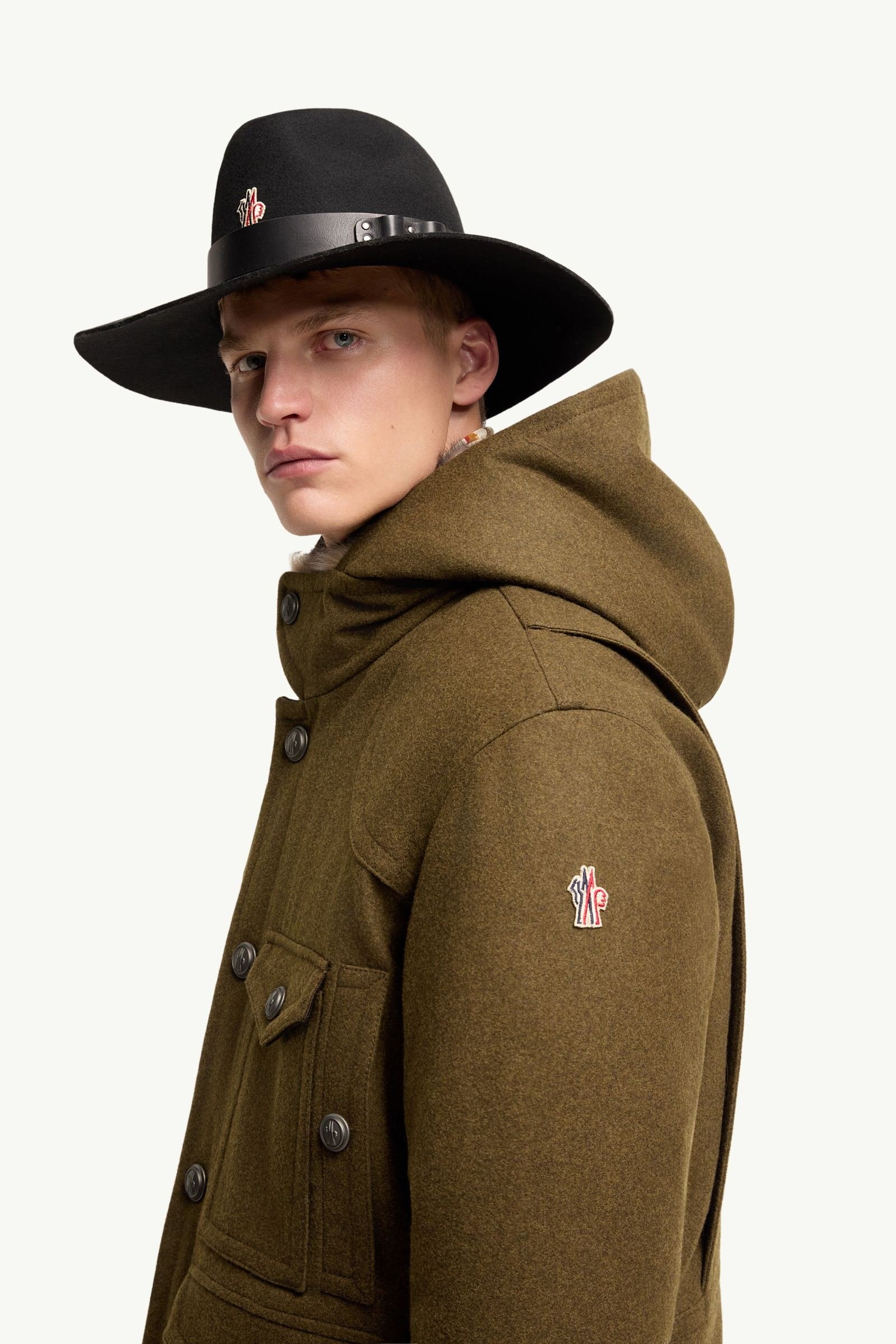 Alternative view of Cooper Hooded Shearling-Trimmed Padded Mid-Length Jacket