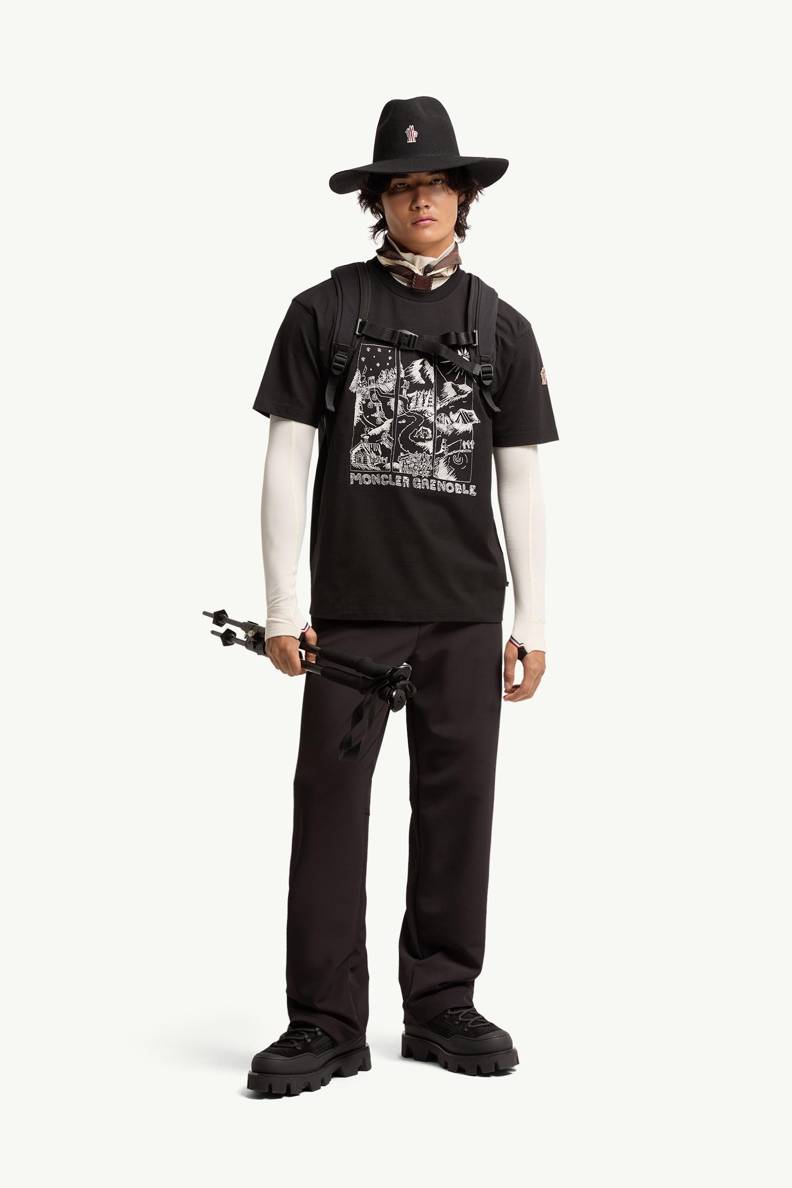 Mountain Landscape Print Cotton T-Shirt