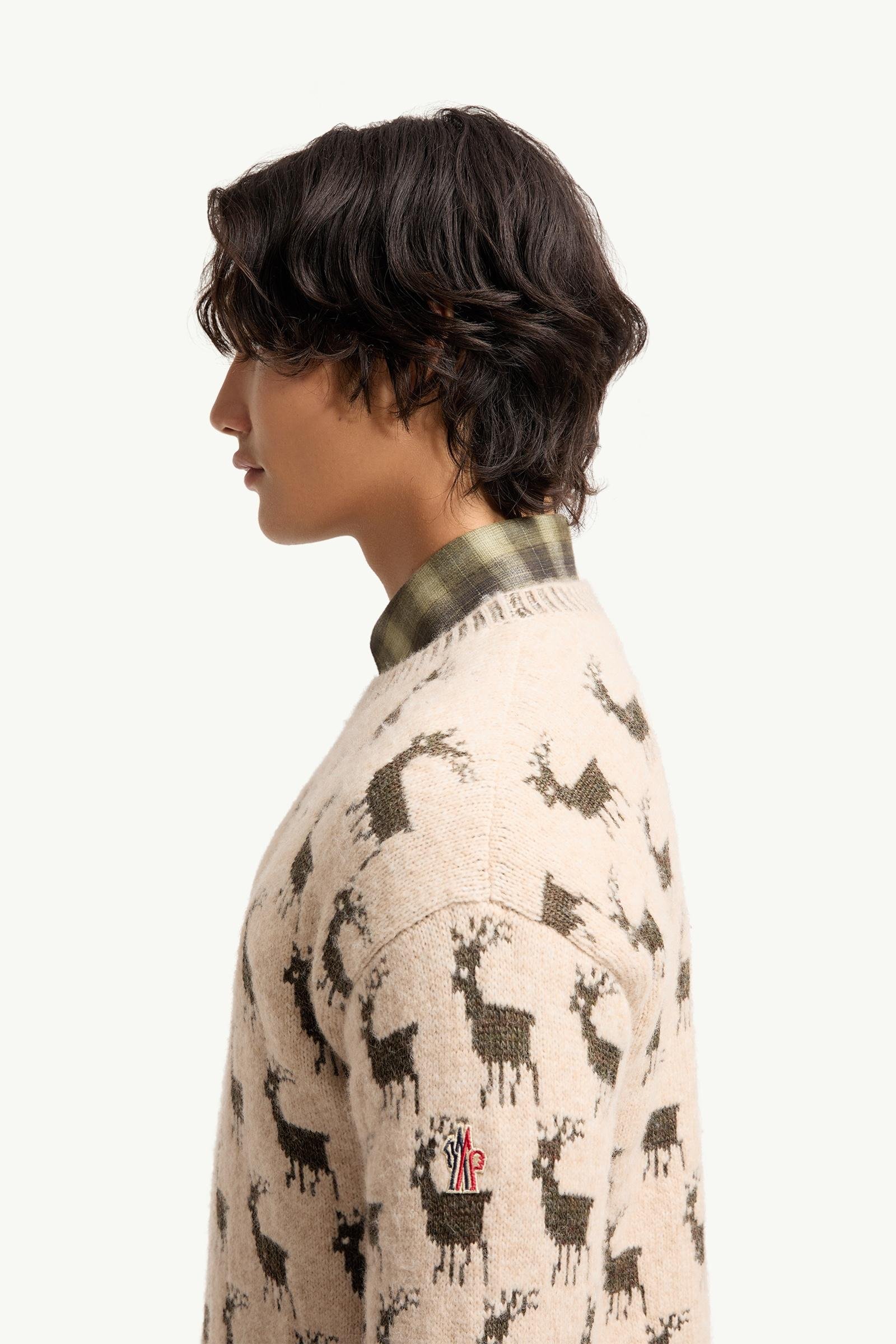 Alternative view of Moose Jacquard Alpaca & Wool Blend Jumper