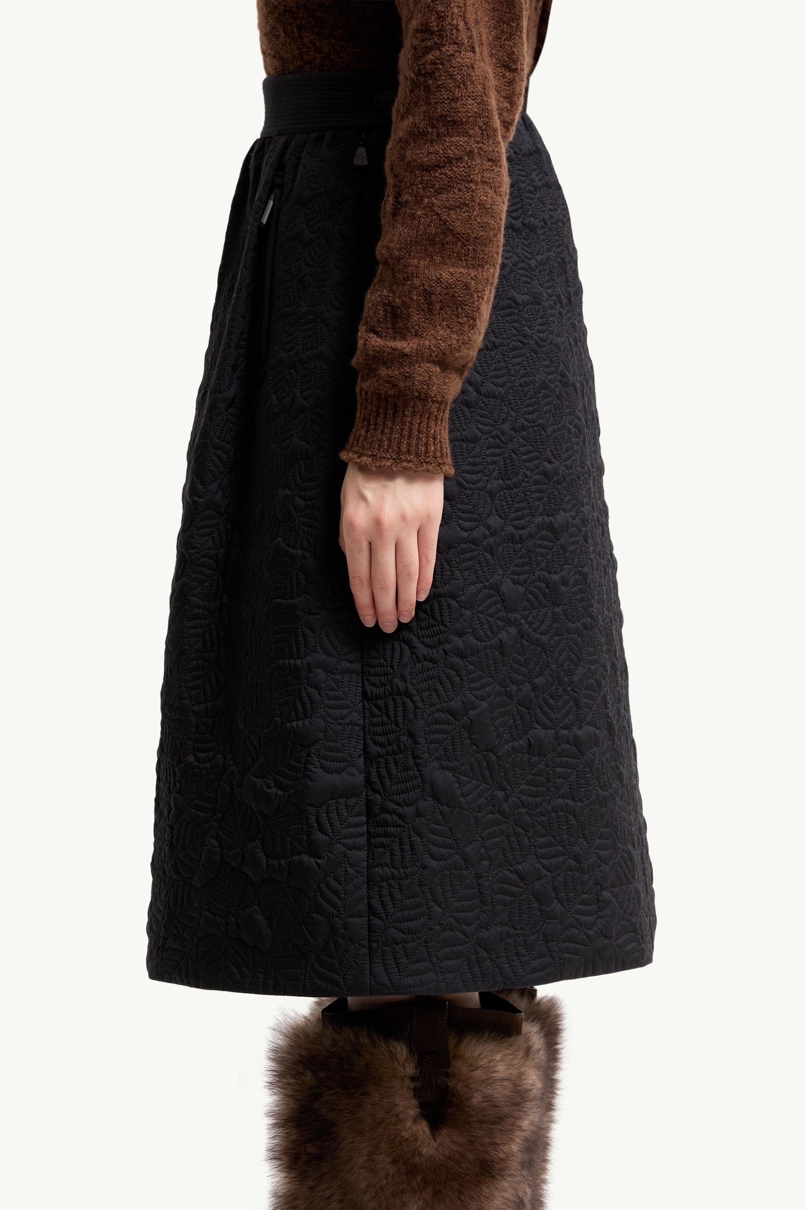 Alternative view of Leaf-Quilted Padded A-Line Skirt
