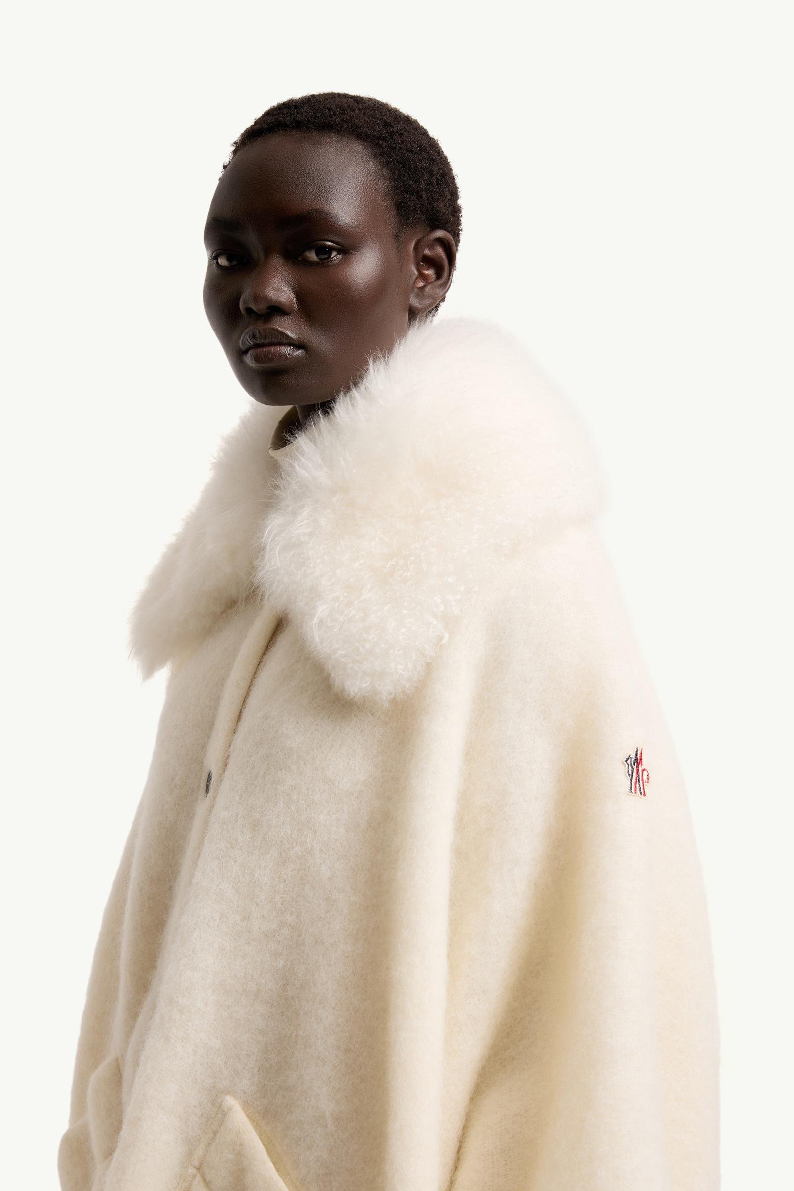 Alternative view of Shearling Collar Mohair, Alpaca & Wool Blend Cape