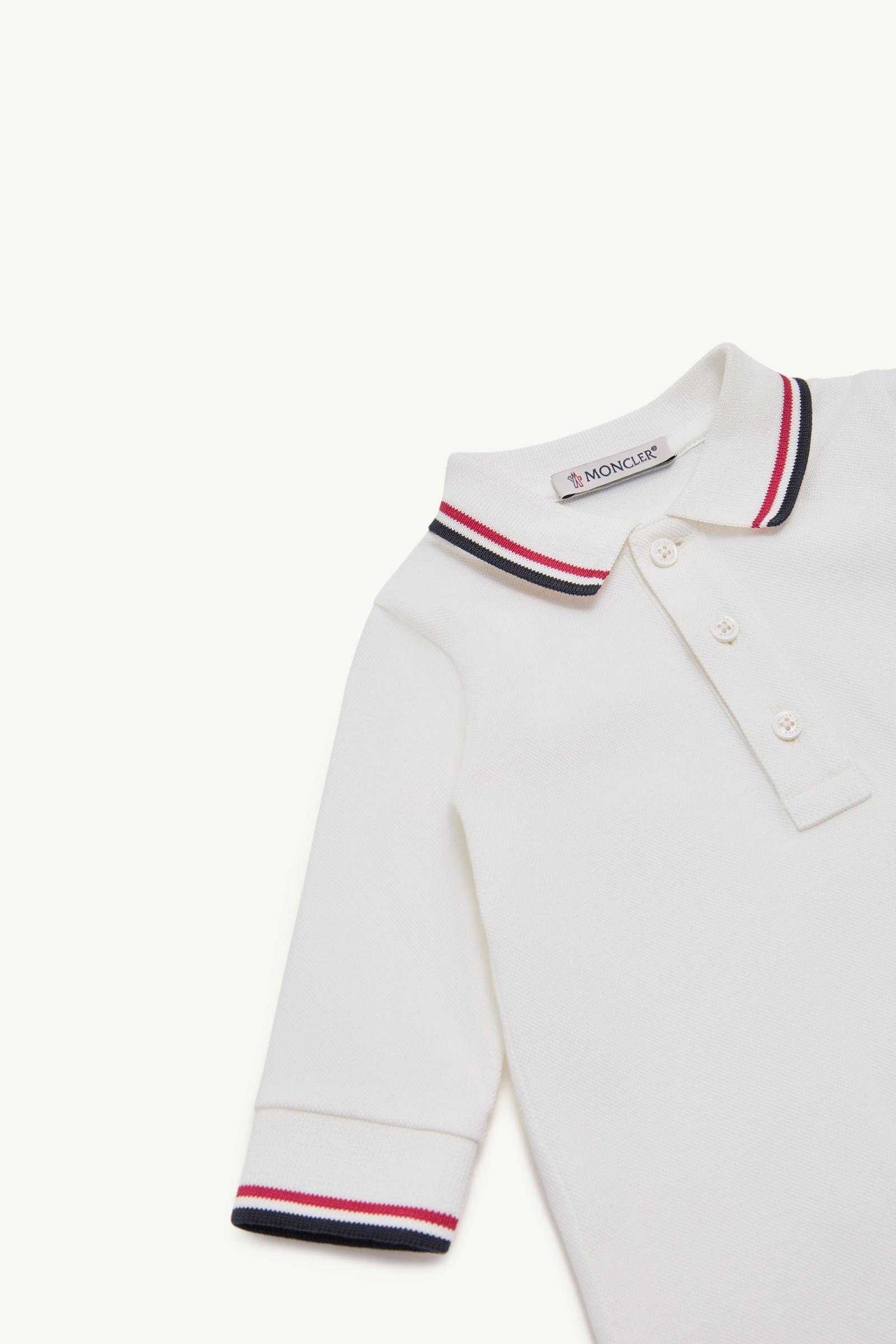 Alternative view of Tricolour-Trimmed Cotton Piquet Baby Grow