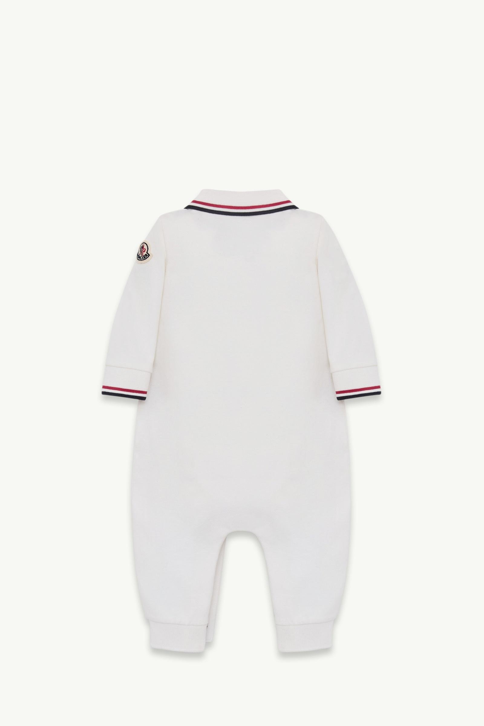 Tricolour-Trimmed Cotton Piquet Baby Grow - 图片 3