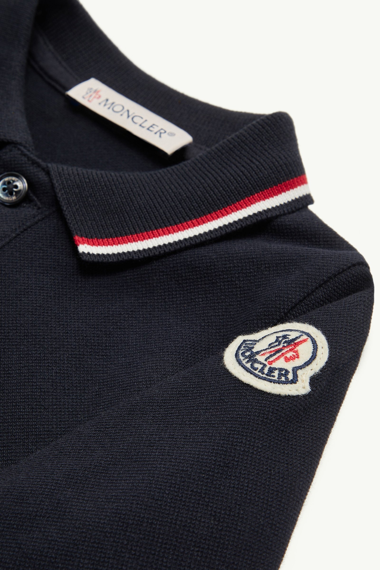 Alternative view of Tricolour-Trimmed Cotton Piquet Baby Grow