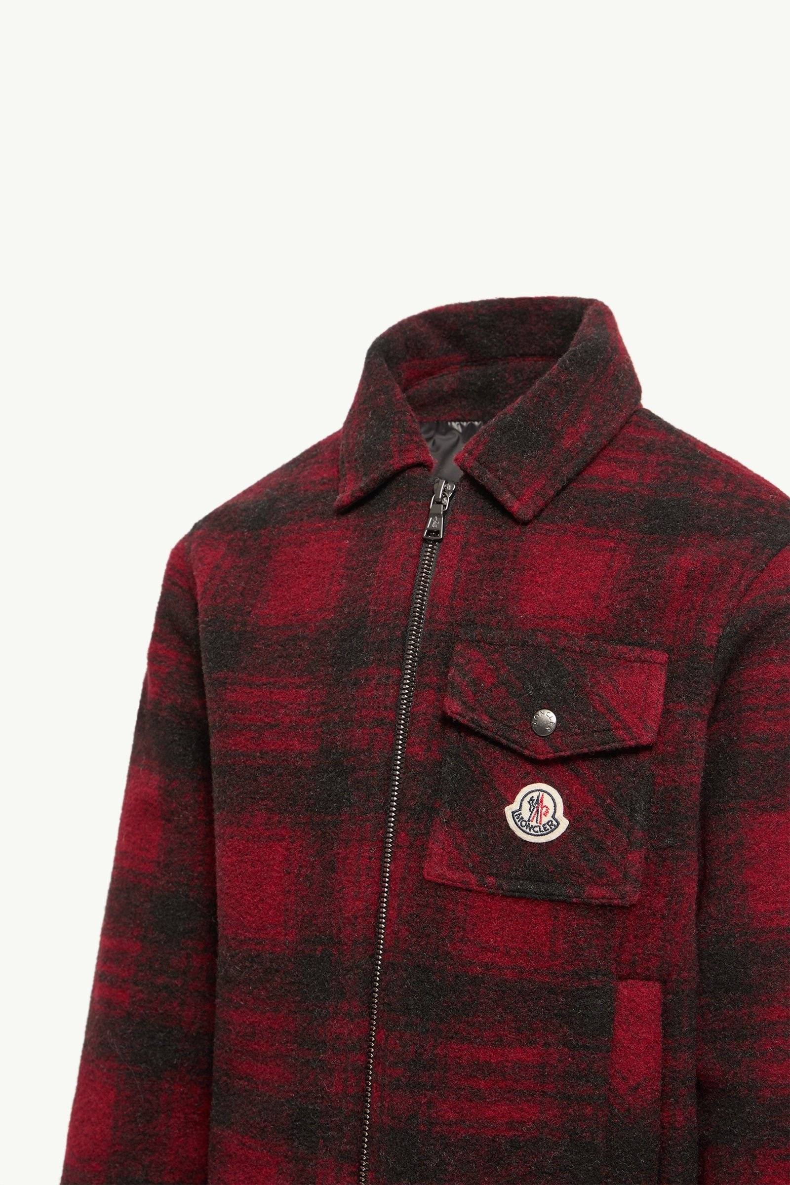 Check Wool Blend Shirt Jacket - 图片 3