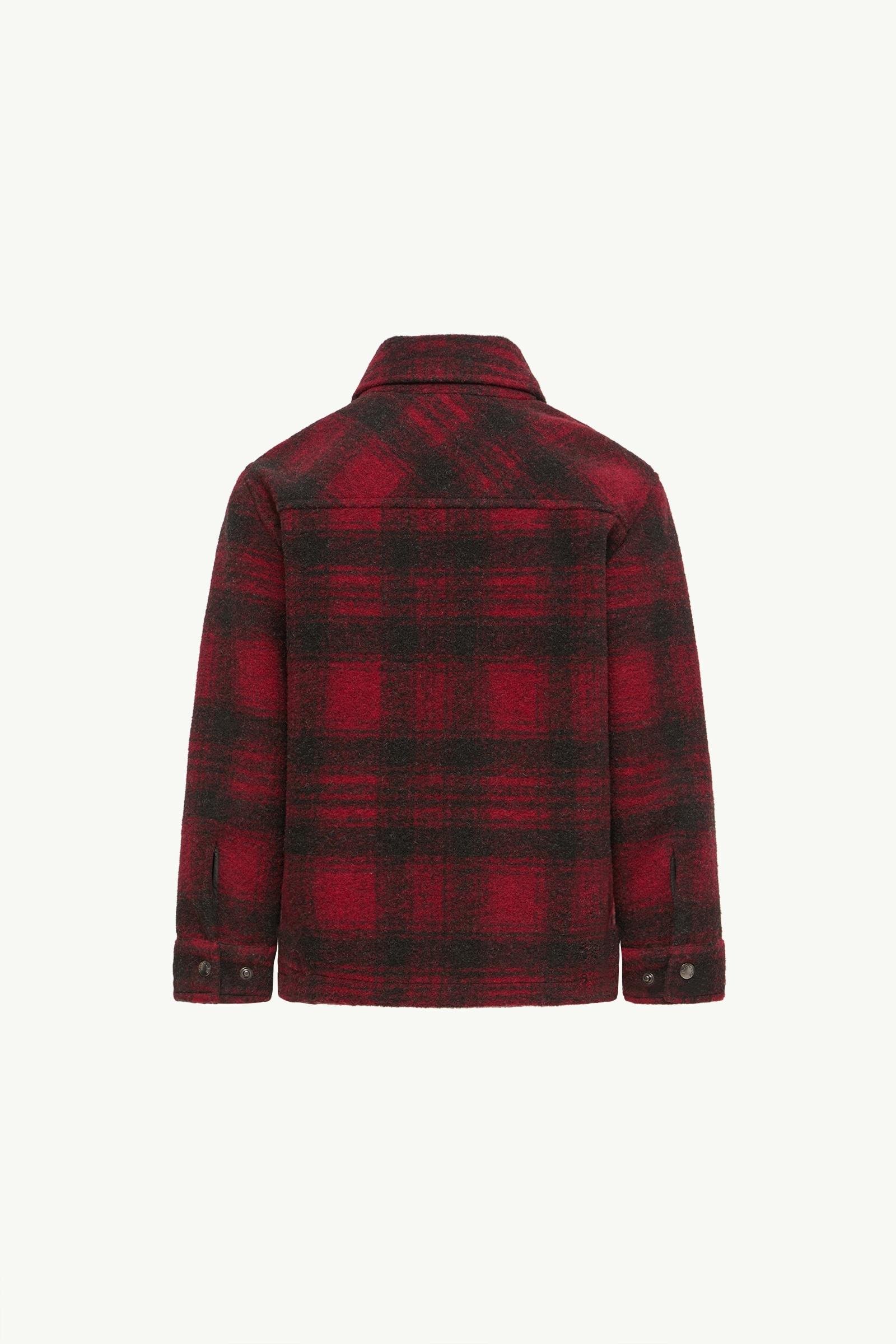 Check Wool Blend Shirt Jacket - 图片 4