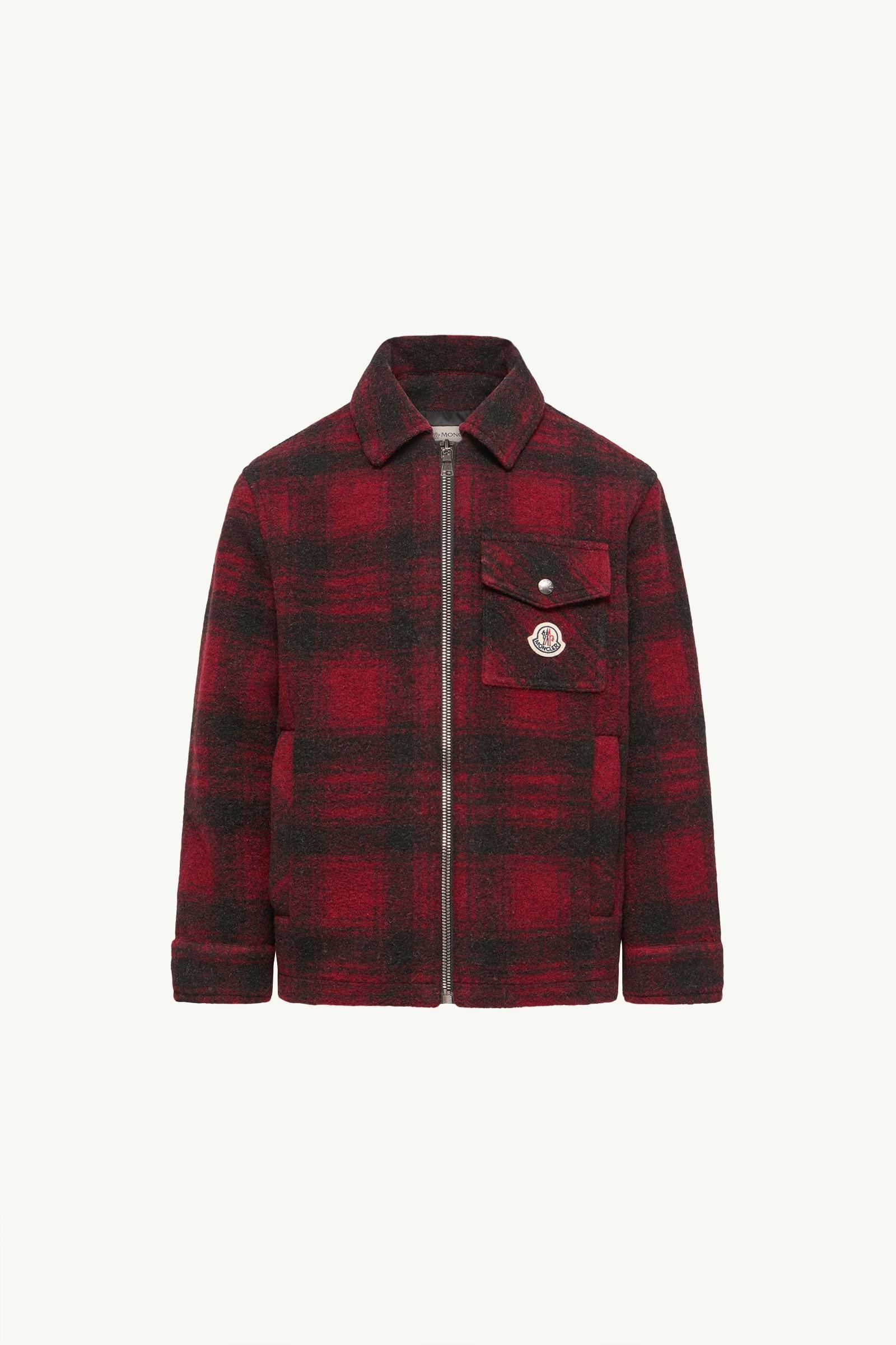 Check Wool Blend Shirt Jacket