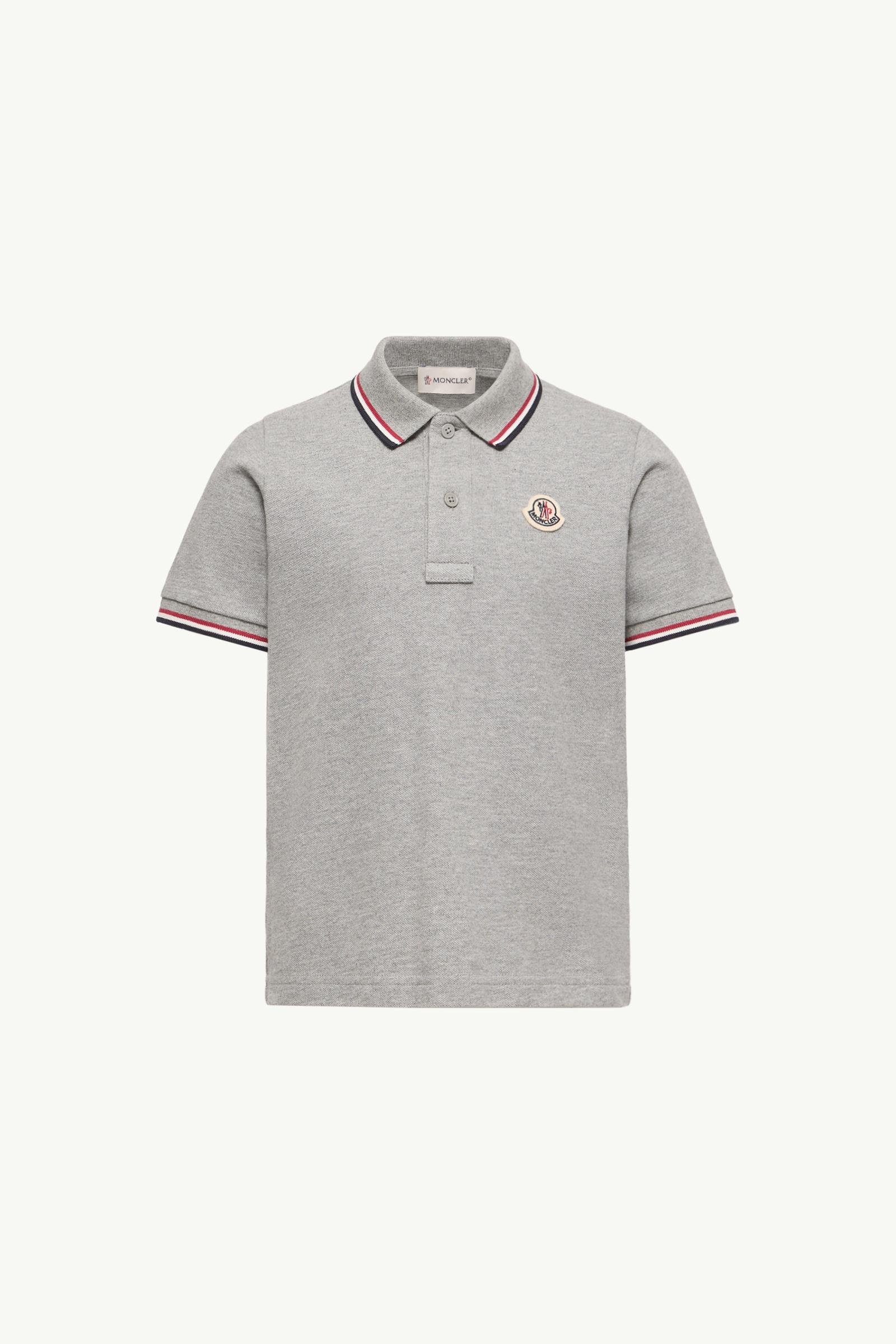 Tricolor Trim Cotton Piquet Polo Shirt