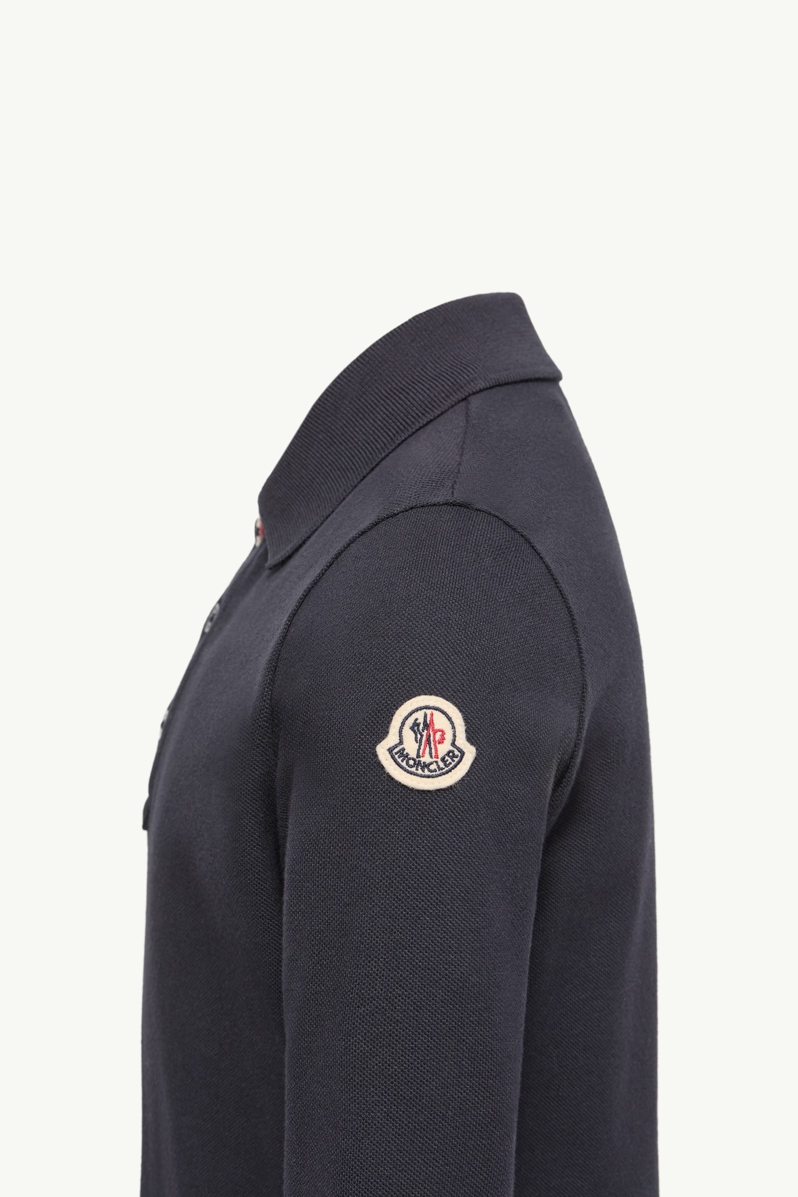 Cotton Piquet Long Sleeve Polo Shirt - 图片 3