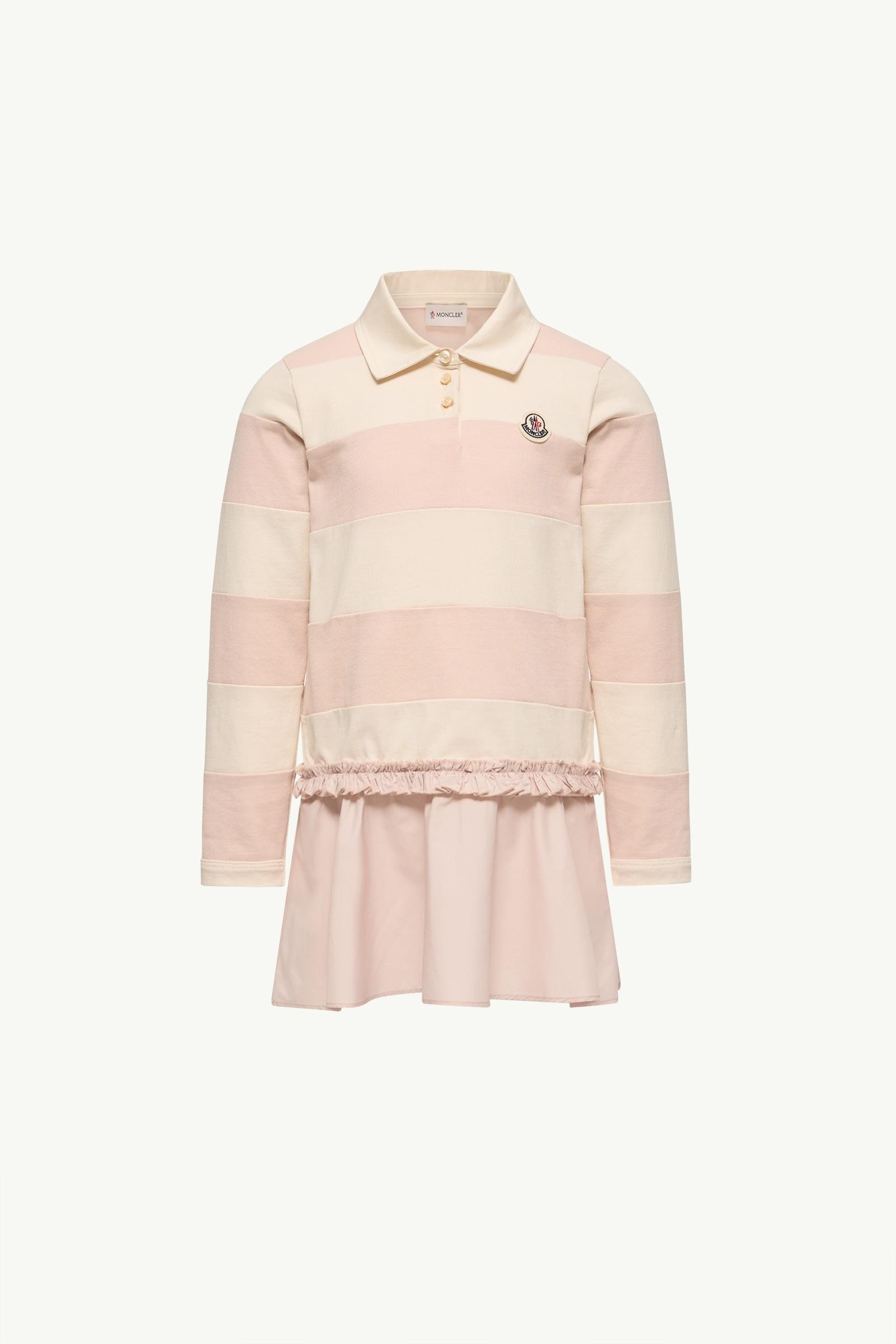 Striped Jersey Polo Shirt Dress