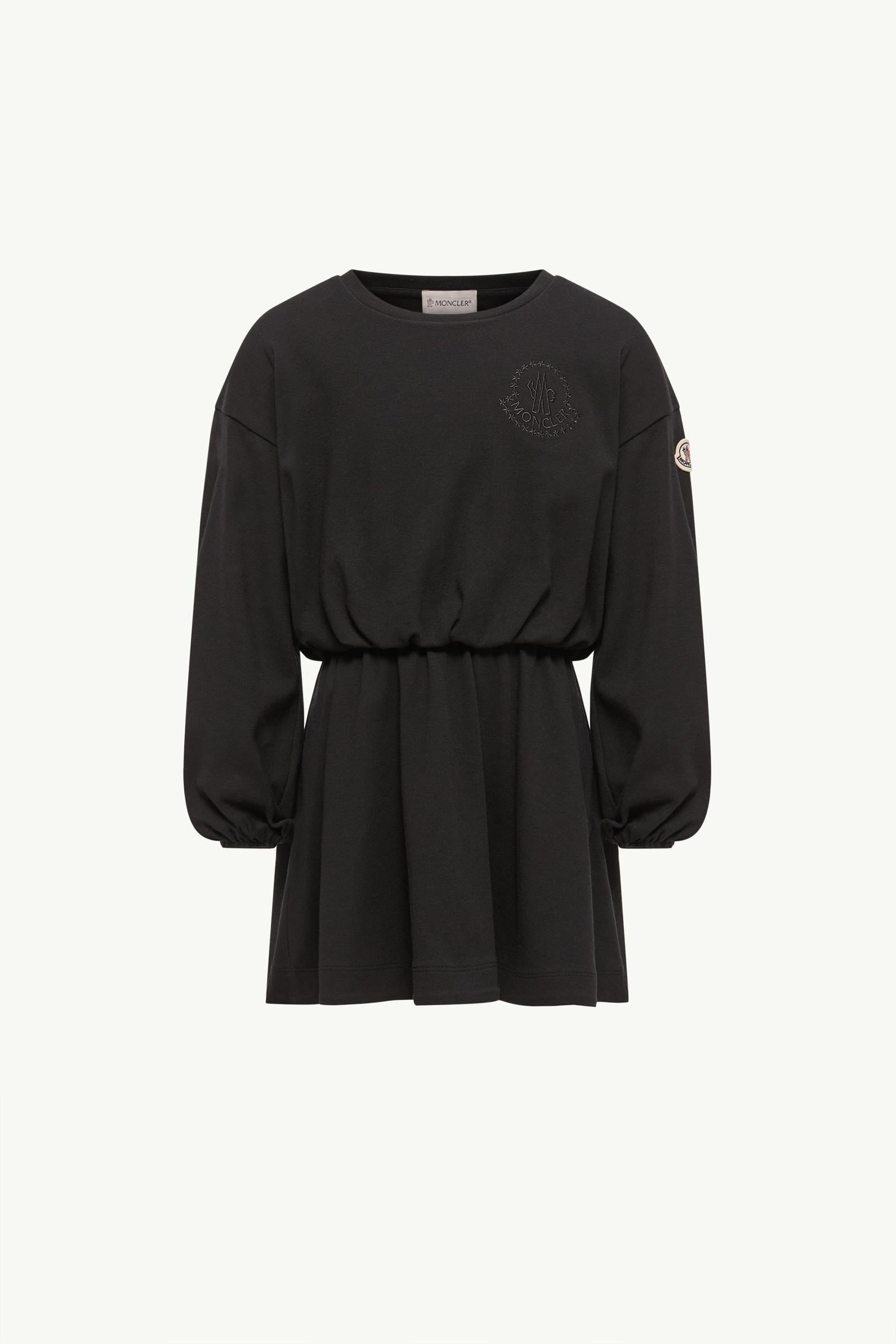 Embroidered Flowers Long Sleeve Cotton Dress