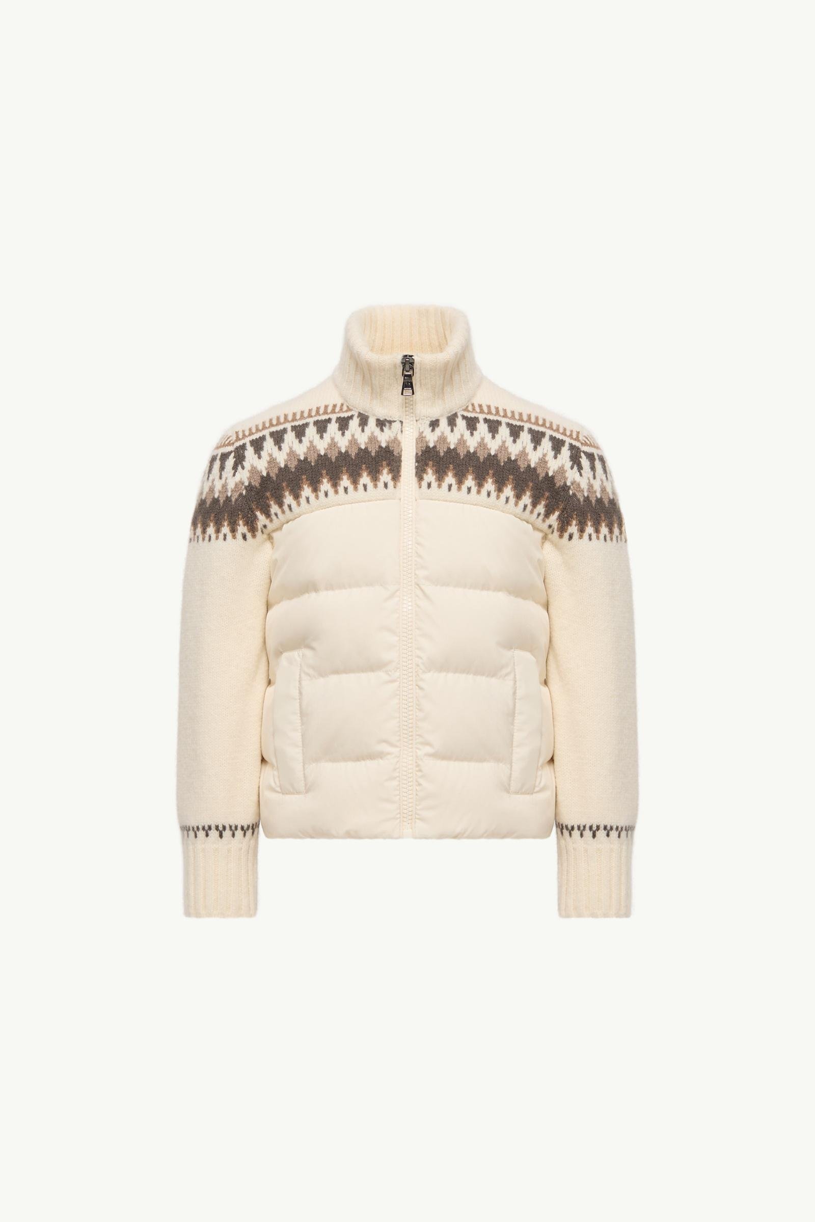 Wool Zip-Up Down Cardigan